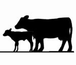 Large Cow & Calf Weathervane or Sign Profile - Laser cut 460mm